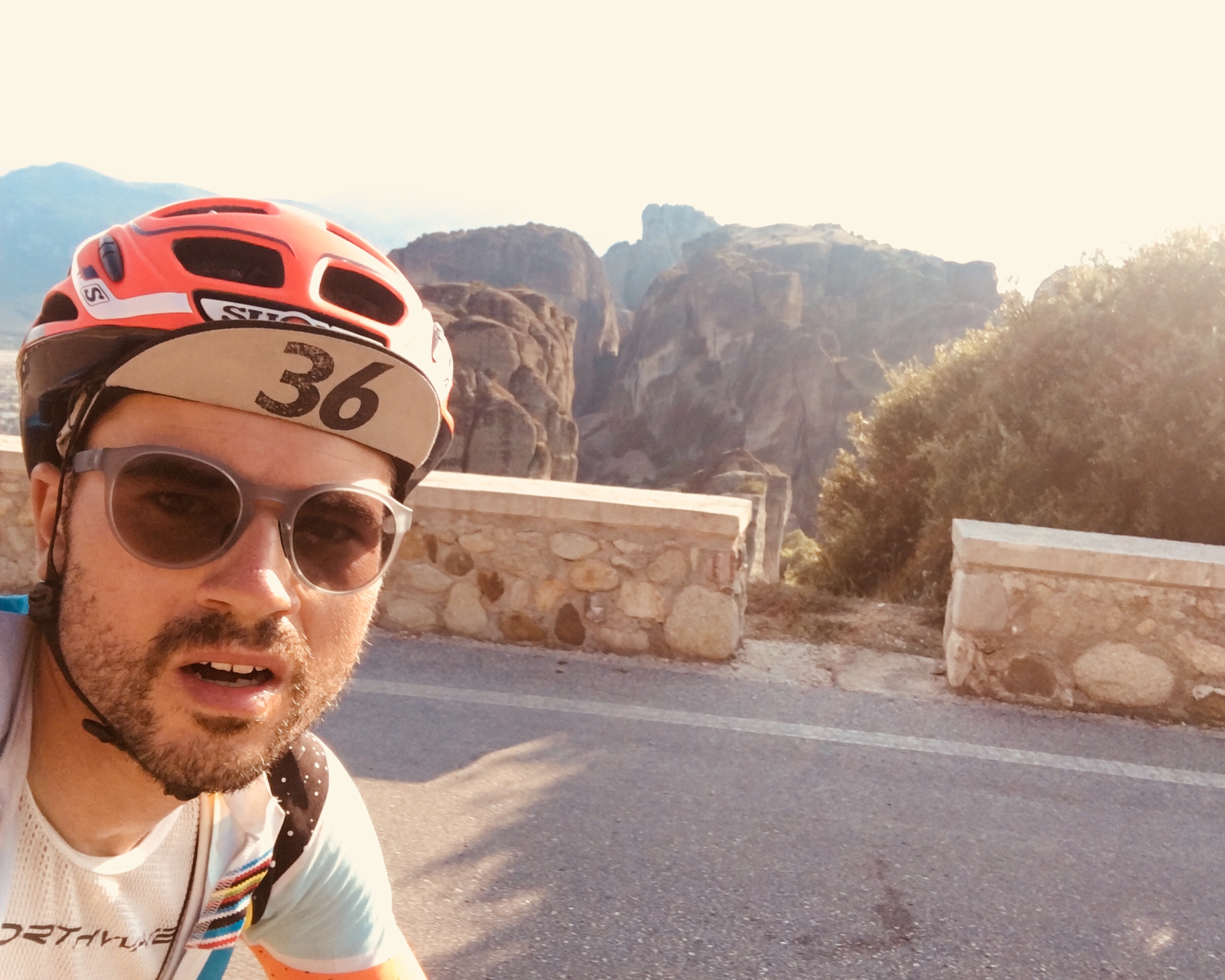 Selfie attempt on the final parcours down to Meteora 